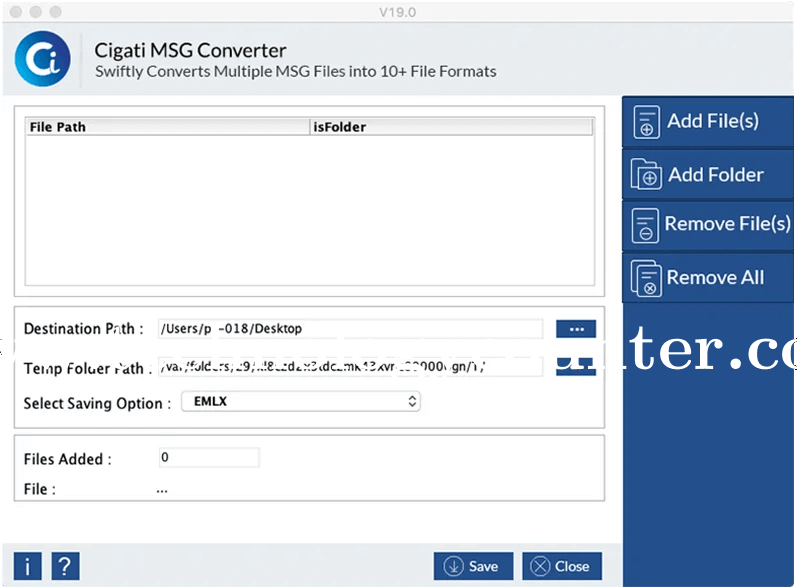 Cigati Mac MSG Converter Screenshots